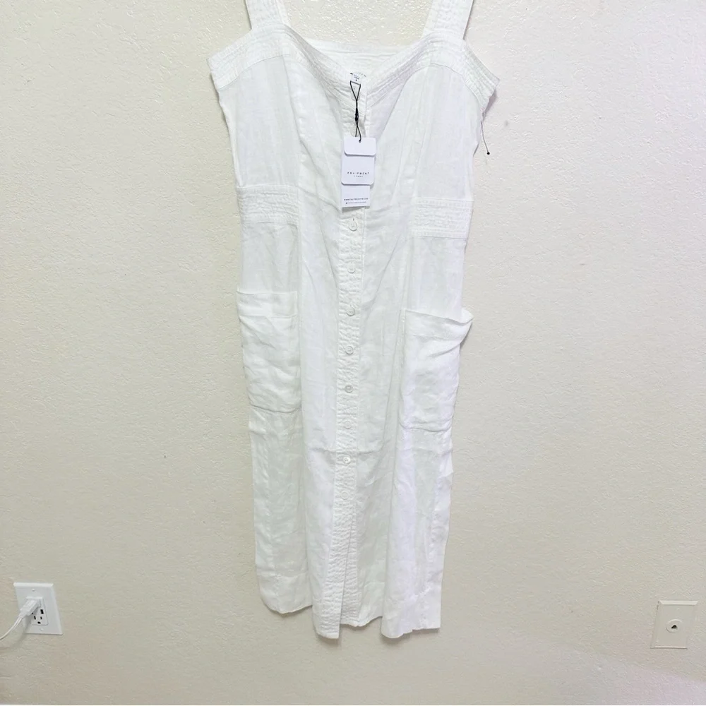 New EQUIPMENT Aris cotton-poplin midi dress size 8 - Picture 8 of 16
